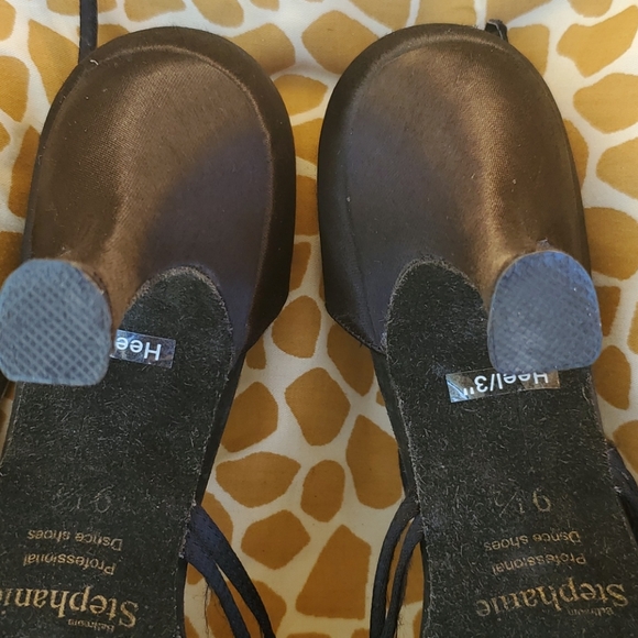 Stephanie Profesional Black Satin Ballroom Shoe - Picture 6 of 9